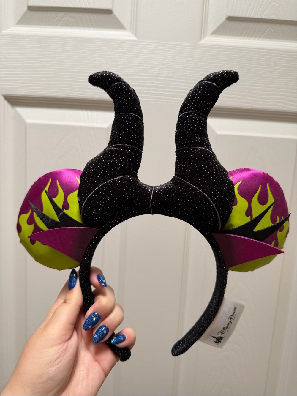 Maleficent Minnie-Style Headband with Purple & Neon Green Ears
